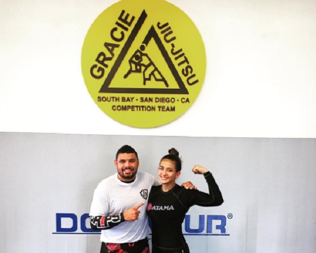 Bia Mesquita fez preparação com Fabrício Camões para a disputa do ADCC (Foto: Reprodução)