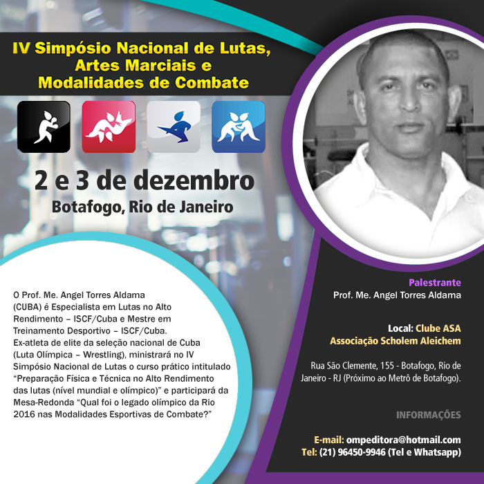 Ex-atleta da seleção de Cuba ministra palestra no IV Simpósio Nacional de Lutas; saiba mais sobre