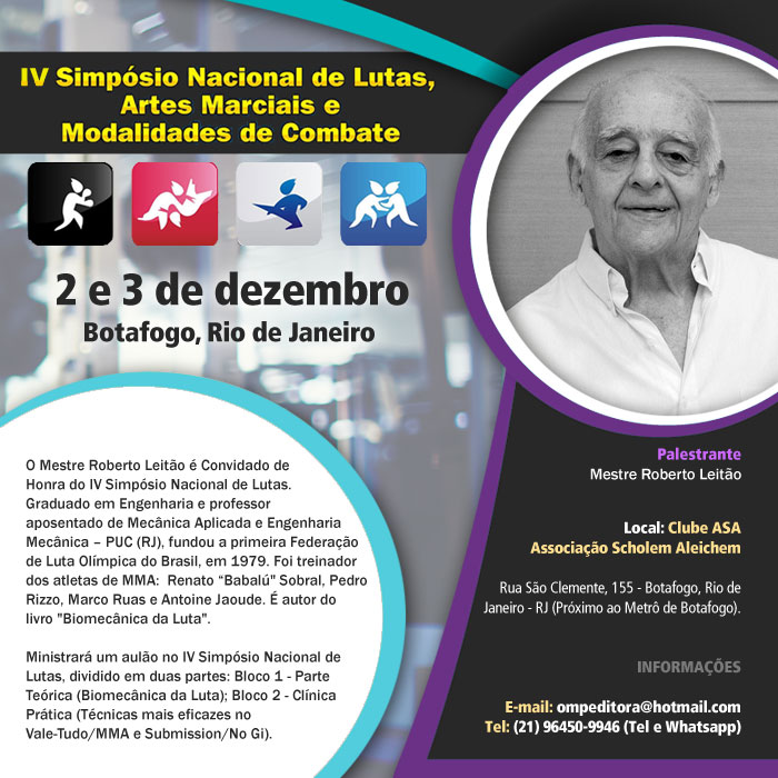 Biomecânica nas Lutas com Mestre Roberto Leitão é destaque no IV Simpósio Nacional de Lutas