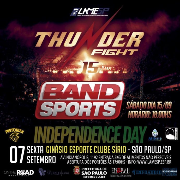 Com disputa de cinturão e boas lutas, Thunder Fight 15 terá transmissão da Band Sports para todo o Brasil; veja