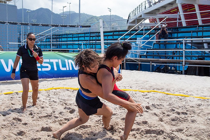 Feras do Beach Wrestling entram em ação na etapa brasileira do Circuito Mundial, no Rio de Janeiro
