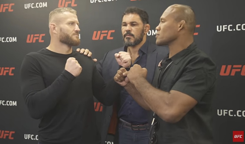 Vídeo: assista à primeira encarada entre Jan Blachowicz e Jacaré, que se enfrentam na luta principal do UFC São Paulo