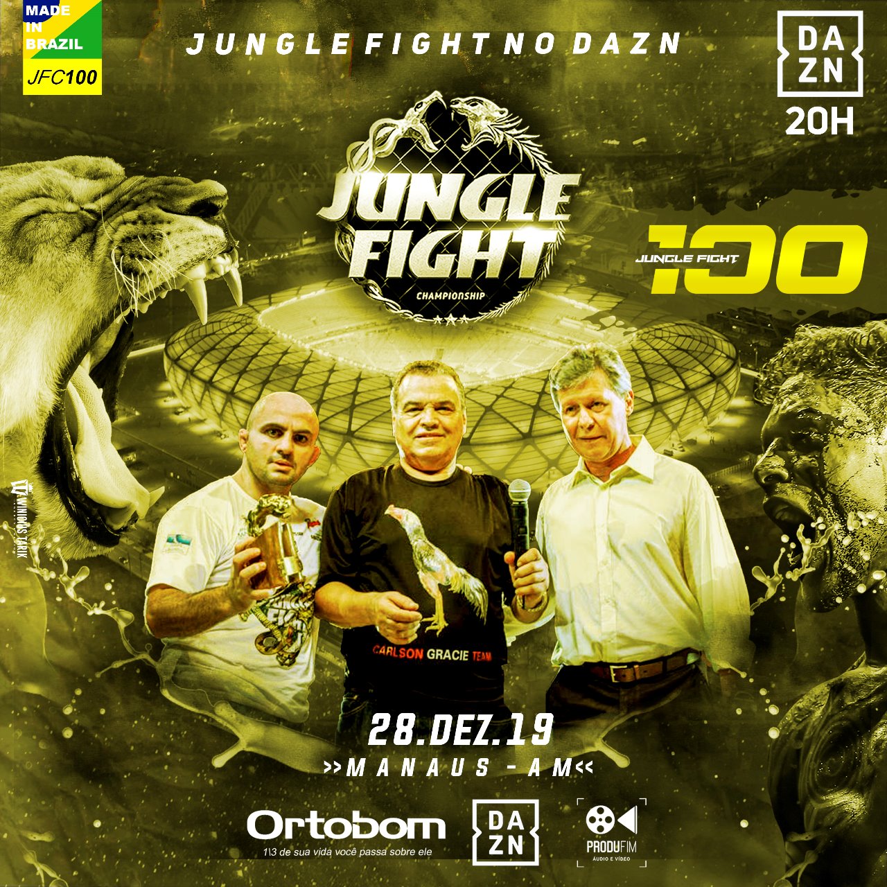 Jungle Fight no DAZN 100 e Prefeitura de Manaus vão trocar 5 mil ingressos por alimentos; evento acontece sábado (28)