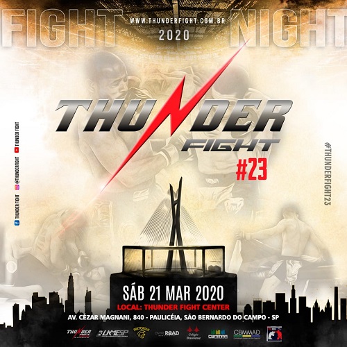 Thunder Fight confirma duelos para card profissional da sua 23ª edição, no dia 21 de março, em São Bernardo do Campo (SP)