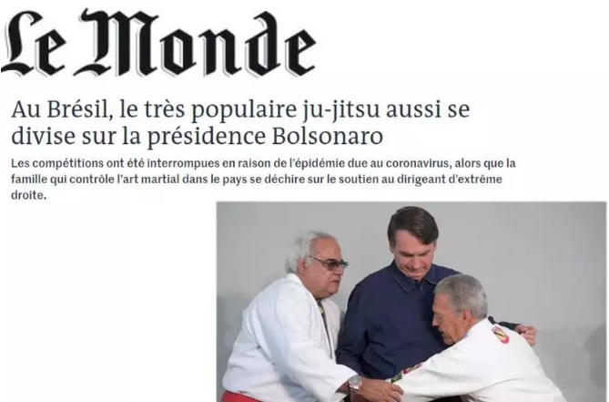 ‘Jiu-Jitsu brasileiro é vítima colateral do coronavírus e do bolsonarismo’, publica tradicional jornal francês Le Monde
