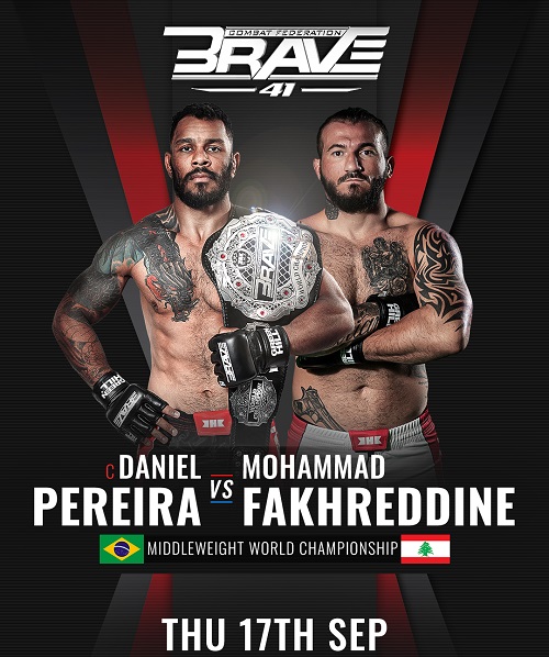 Brasileiro Daniel Gaúcho defende cinturão peso-médio do BRAVE CF contra lenda do MMA árabe, em setembro; confira