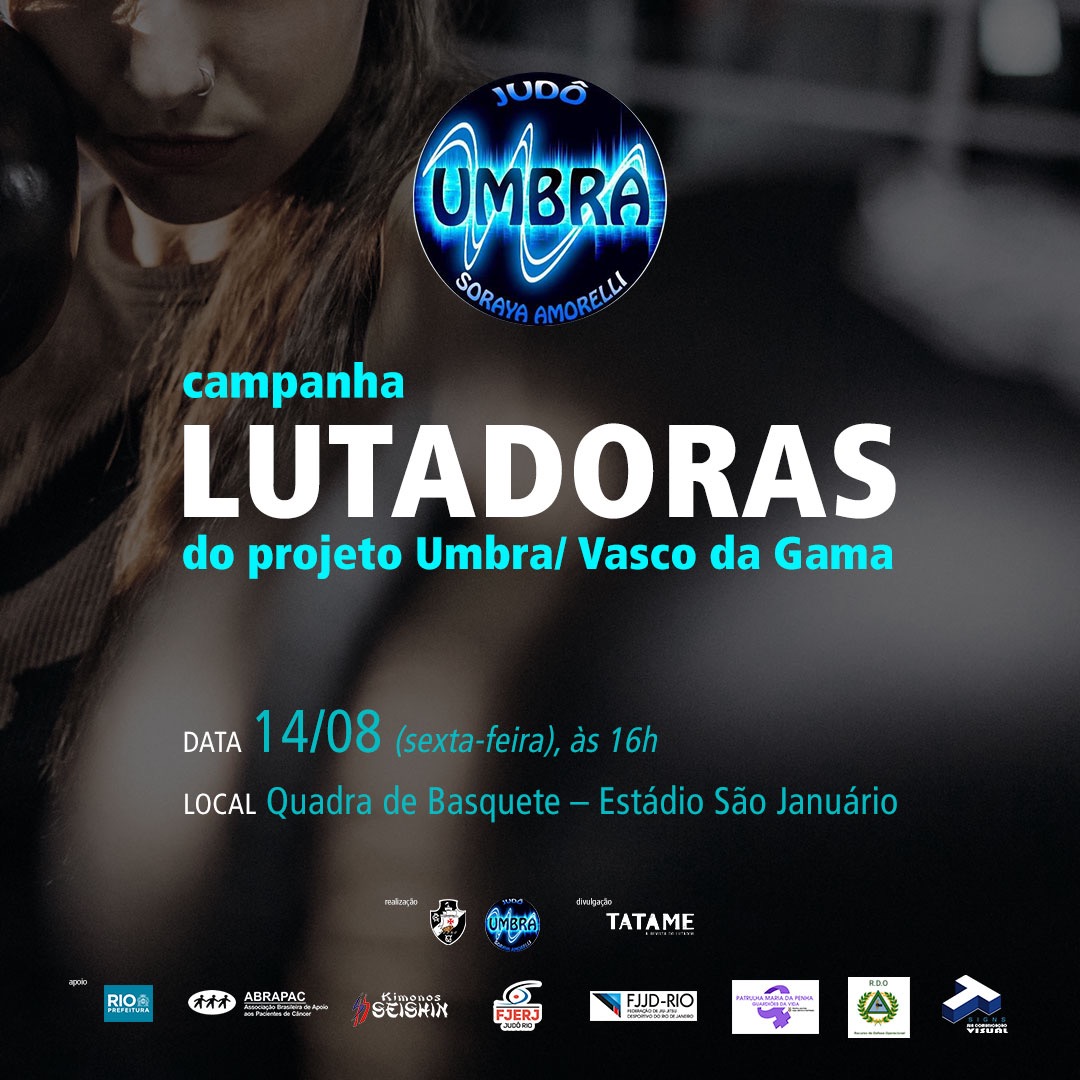 Umbra/Vasco lança nesta sexta-feira (14), em São Januário, campanha ‘Lutadoras’ em combate à violência contra mulher