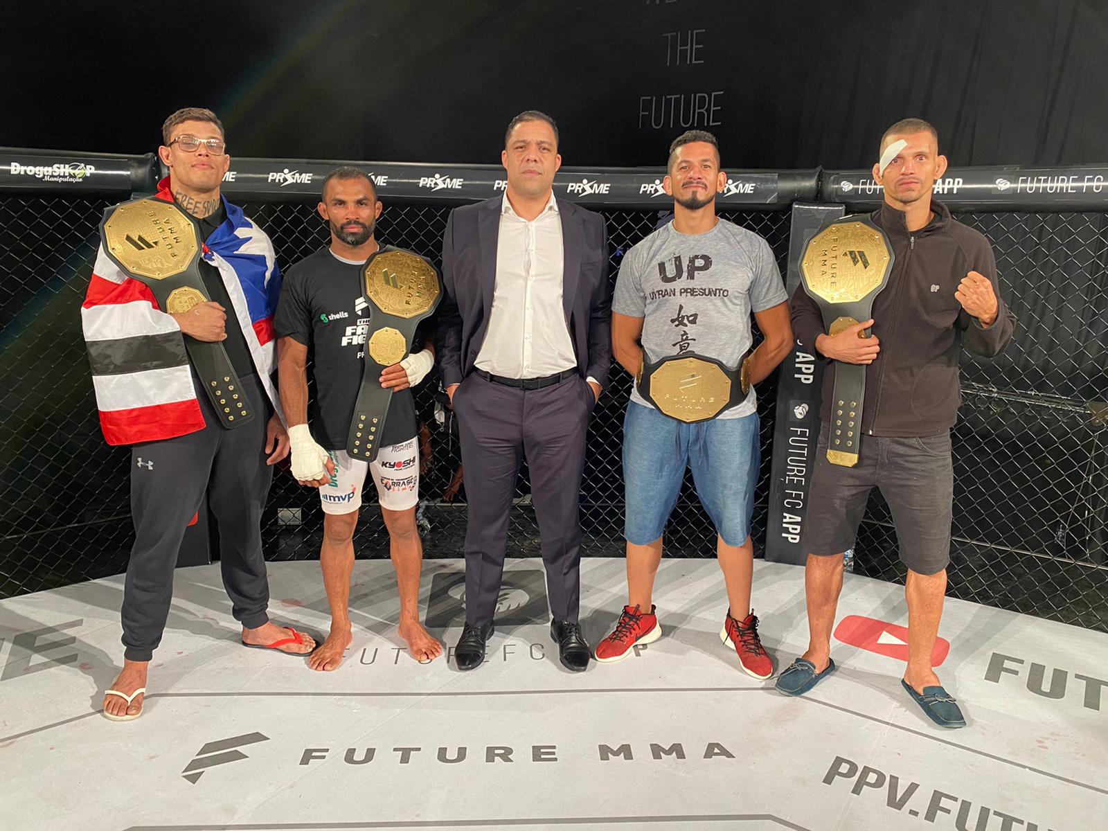 Com direito a virada no último round e nocaute espetacular, Future MMA 12 consagra quatro novos campeões; veja
