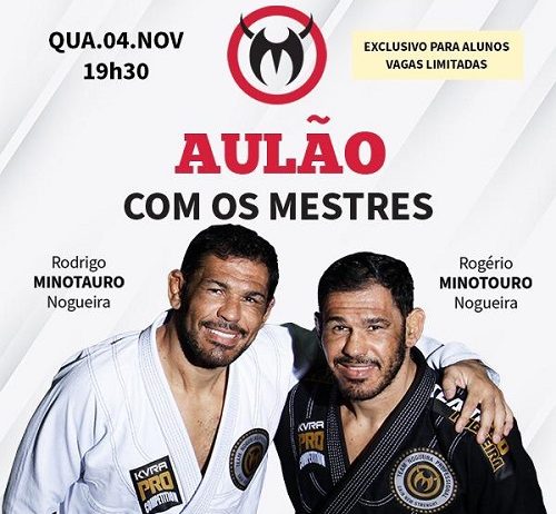 Minotauro e Minotouro ministram ‘aulão’ de Boxe, Jiu-Jitsu e Muay Thai em franquia da Team Nogueira em São Paulo; veja