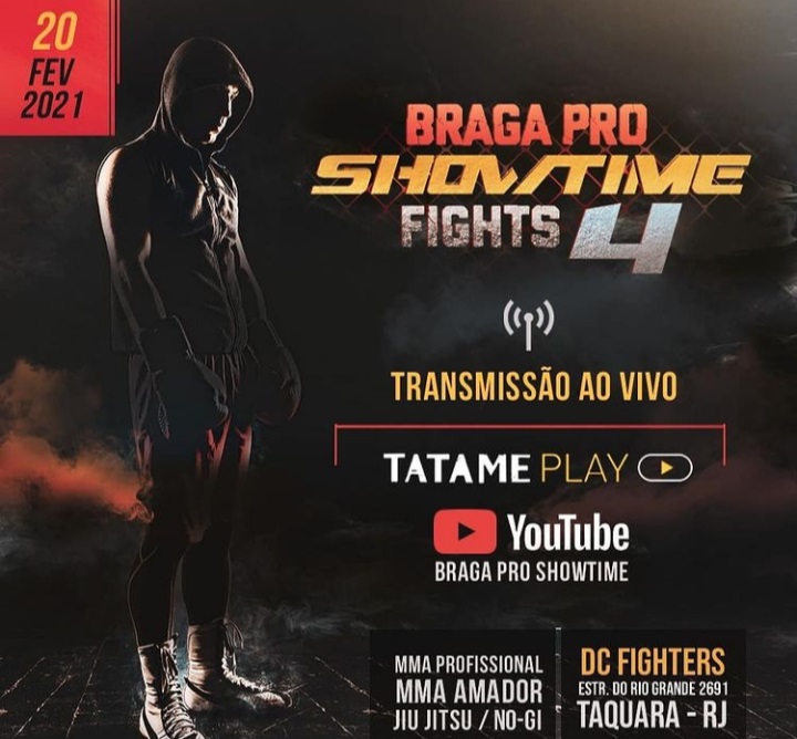 Quarta edição do Braga Pro/Showtime Fights acontece neste sábado (20), no Rio, e terá transmissão AO VIVO no Facebook da TATAME; veja mais