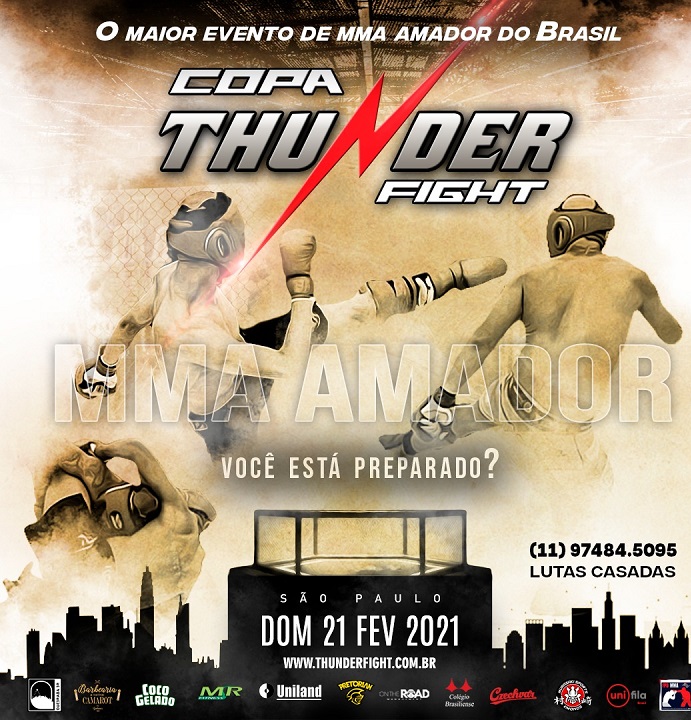 De olho em novos talentos do cenário nacional, Thunder Fight inicia temporada com a disputa da Copa Thunder de MMA amador; saiba mais