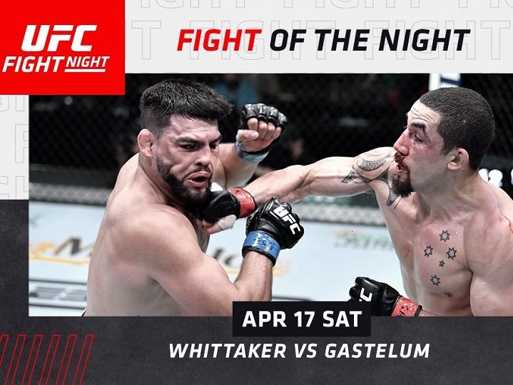 Whittaker e Gastelum fazem ‘Luta da Noite’ no UFC Vegas 24 e faturam R$ 280 mil; atletas do card preliminar embolsam mesma quantia