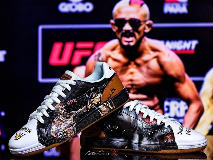Artista brasileiro customiza tênis para Deiveson antes do UFC 263: ‘Um dos mais difíceis que eu já fiz’