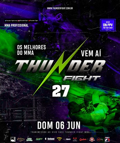 Com campeões do Kickboxing e Muay Thai, Thunder Fight realiza 27ª edição no próximo domingo (6)