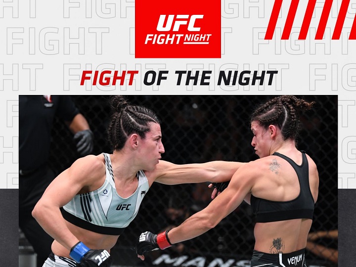 Marina Rodriguez e Mackenzie Dern fazem ‘Luta da Noite’ no UFC Vegas 39 e faturam R$ 275 mil