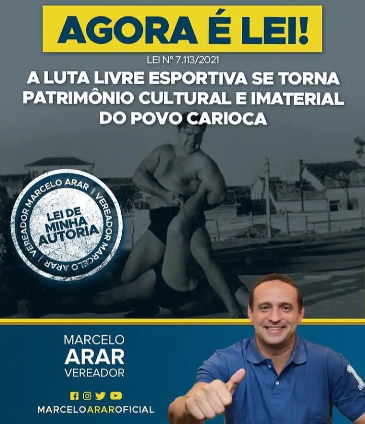 Projeto liderado por Marcelo Arar vira lei e declara Luta Livre esportiva como patrimônio cultural do Rio; veja