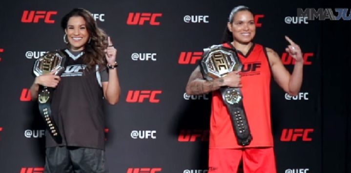 Julianna Peña e Amanda Nunes vão fazer revanche no próximo sábado, no UFC 277 (Foto: Reprodução/MMA Junkie)