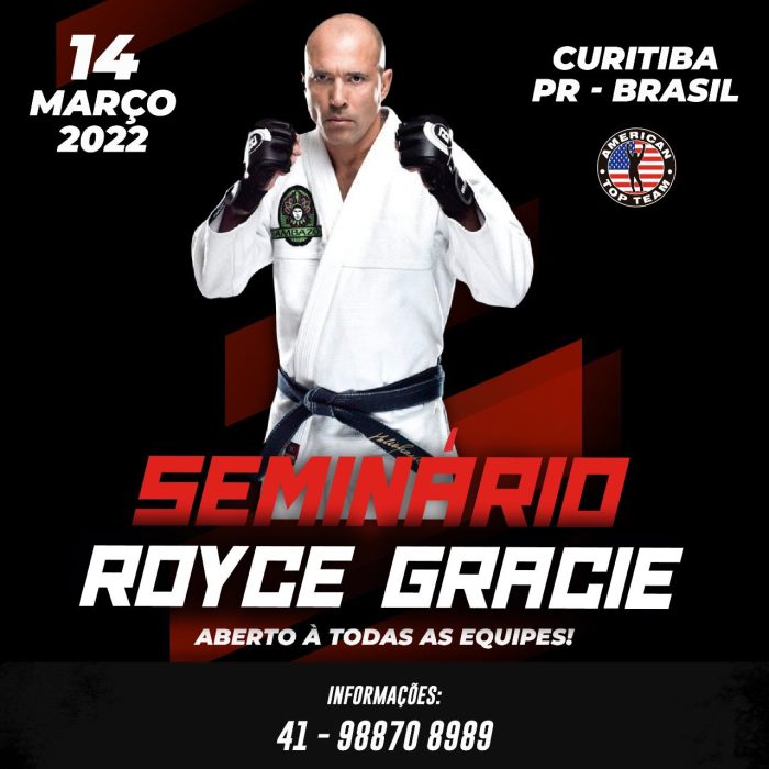 Royce Gracie ministra seminário na ATT Brasil, em Curitiba, no dia 14 de março