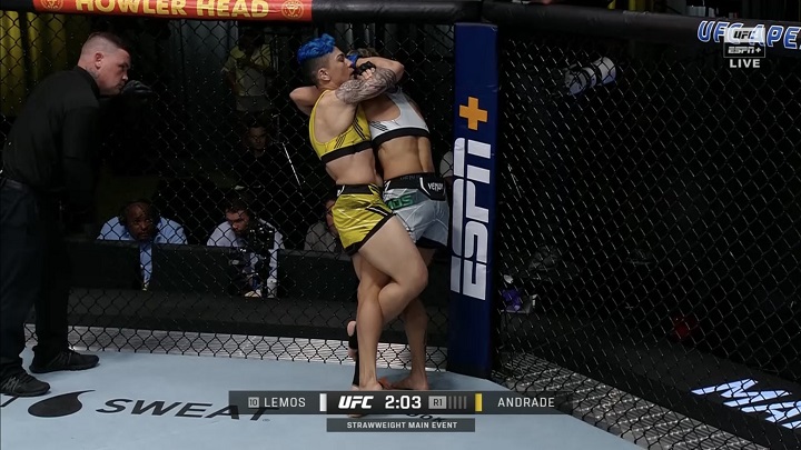 UFC Vegas 52: Jéssica Bate-Estaca dá show, aplica finalização histórica e supera Amanda Lemos