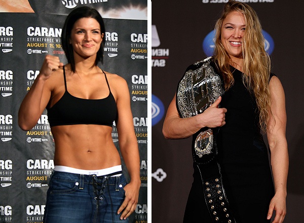 Duelo entre Gina Carano e Ronda Rousey sempre foi pedido pelos fãs de MMA (Foto: Reprodução)