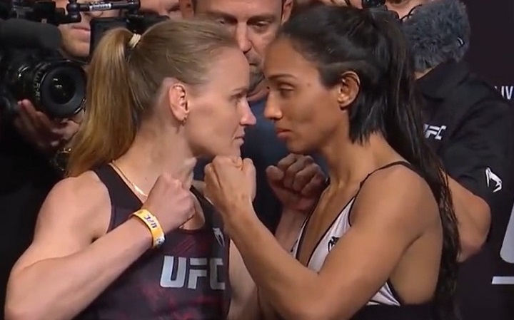 Duelo entre Valentina Shevchenko e Taila Santos foi marcado por muito equilíbrio (Foto: Reprodução/UFC)