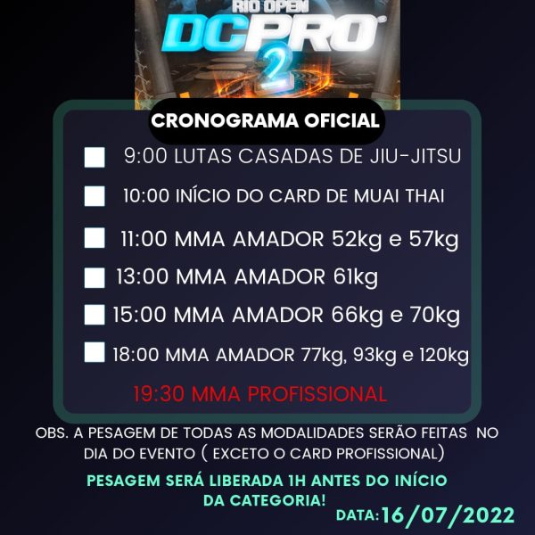 Cronograma: Rio Open DC Pro 2