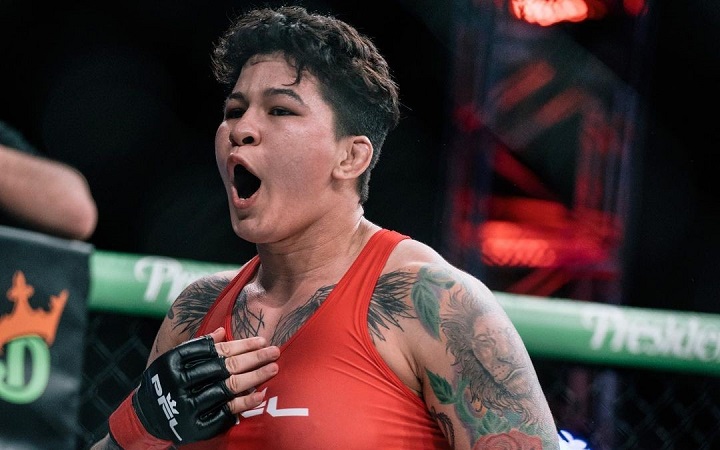 Em alta na PFL MMA, Larissa Pacheco mira possível final contra Harrison: ‘Quebrar ela vai ser sensacional’