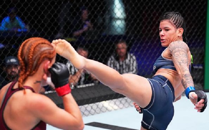 Brasileira Denise Gomes teve boa atuação no Contender Series e recebeu contrato para lutar no UFC (Foto: Chris Unger/Zuffa LLC)