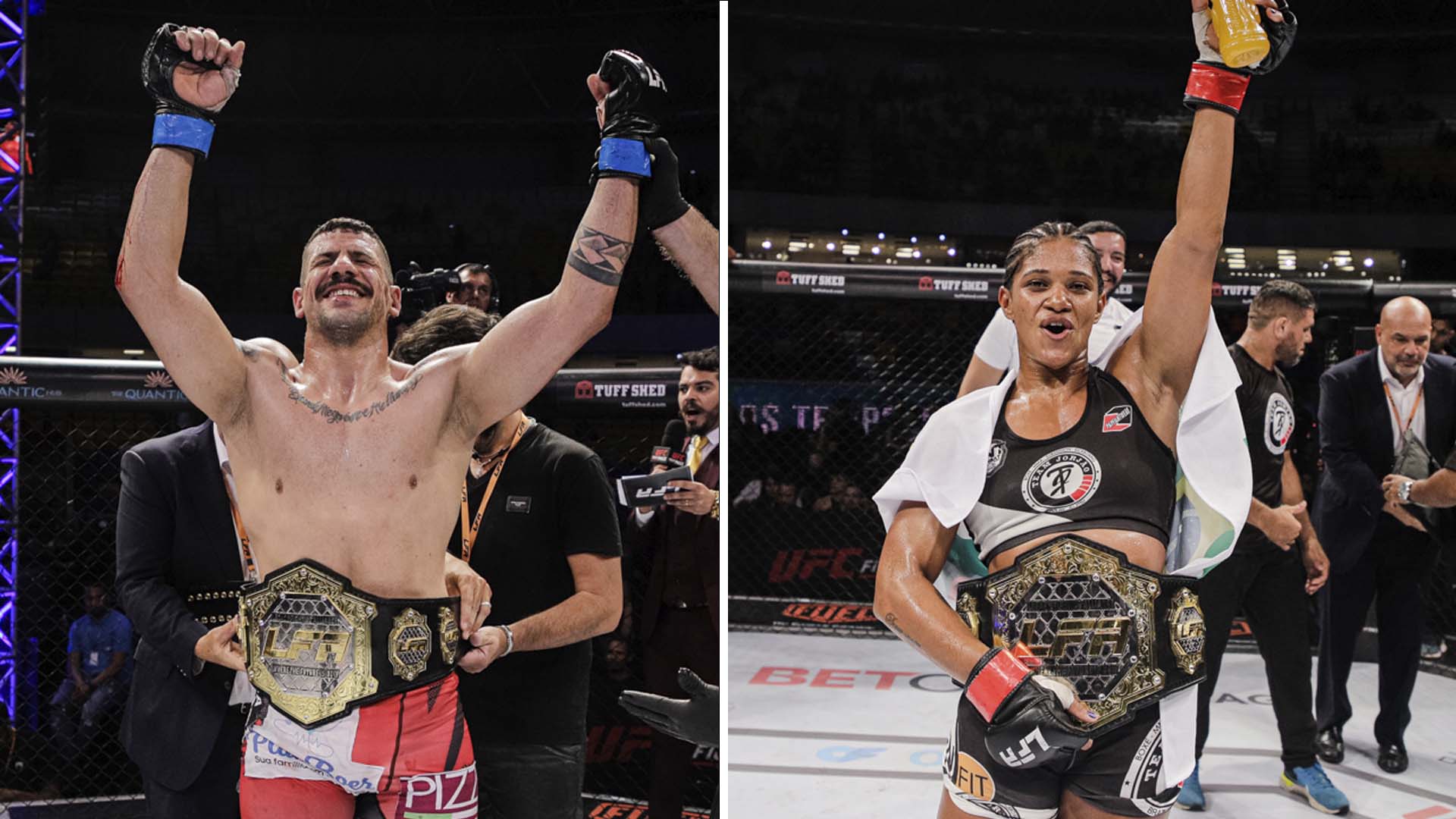 LFA 143: com quase 10 mil pessoas no Geraldão, card consagra Bruno Lopes e Gabi Fernandes