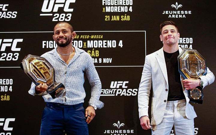 Coletiva do UFC 283 é marcada por provocações entre Deiveson e Moreno: ‘Vamos sair na porrada’