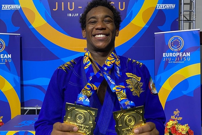 Europeu de Jiu-Jitsu 2023: Uandersson Ferreira brilha na faixa-marrom e conquista ouro duplo