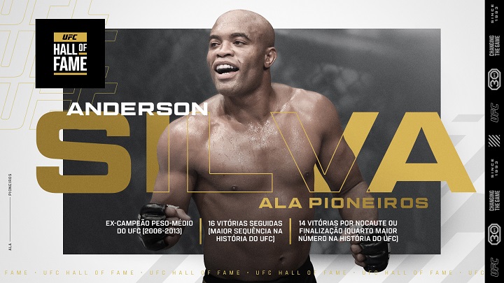 Ex-campeão peso-médio, Anderson Silva foi nomeado para o Hall da Fama do UFC (Foto: Divulgação/UFC)