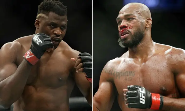 Em meio à provocações, Jon Jones e Francis Ngannou se encaram durante evento da PFL MMA; assista