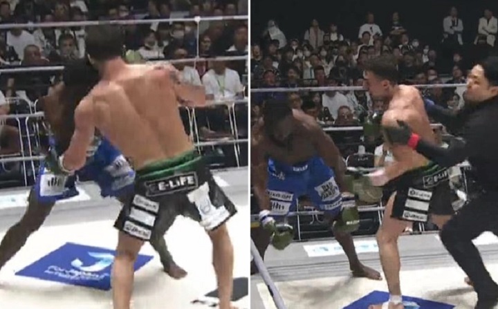 Kickboxer brasileiro Minoru Kimura protagonizou nocaute brutal no card do RIZIN 43 (Foto: Reprodução/RIZIN FF)