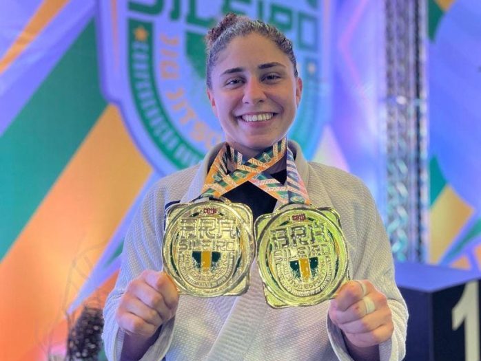 Letícia Teixeira foi ouro duplo no Brasileiro de Jiu-Jitsu da CBJJE (Foto divulgação)