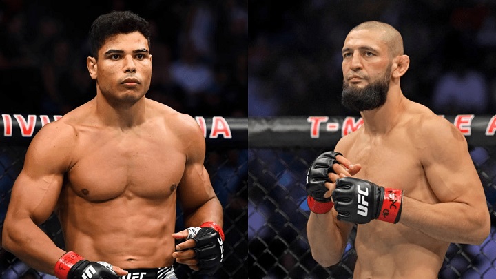 Paulo Borrachinha e Khamzat Chimaev vão se enfrentar no card do UFC 294 (Foto: Reprodução/UFC)