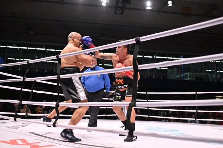 Popó não tomou conhecimento de Junior Dublê e nocauteou rival no primeiro round na luta principal do do FMS 3 (Foto: Mariana Lima/Fight Music Show)