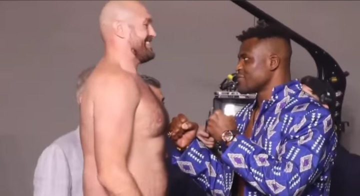 Francis Ngannou pequeno? Encarada com Tyson Fury assusta fãs às véspera da luta; assista