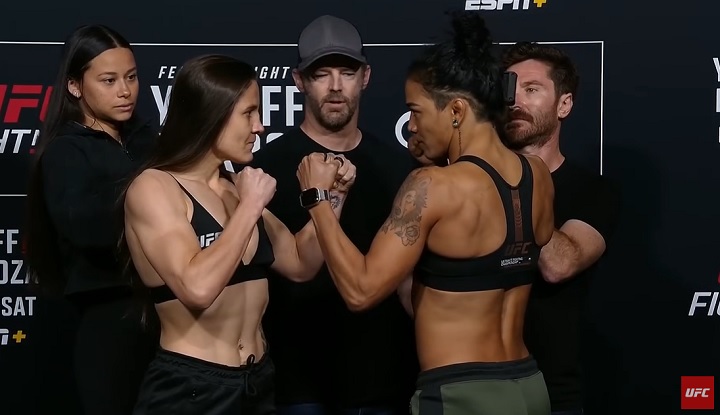 Brasileiras Jennifer Maia e Viviane Araujo vão medir forças no peso-mosca feminino (Foto: Reprodução/UFC)