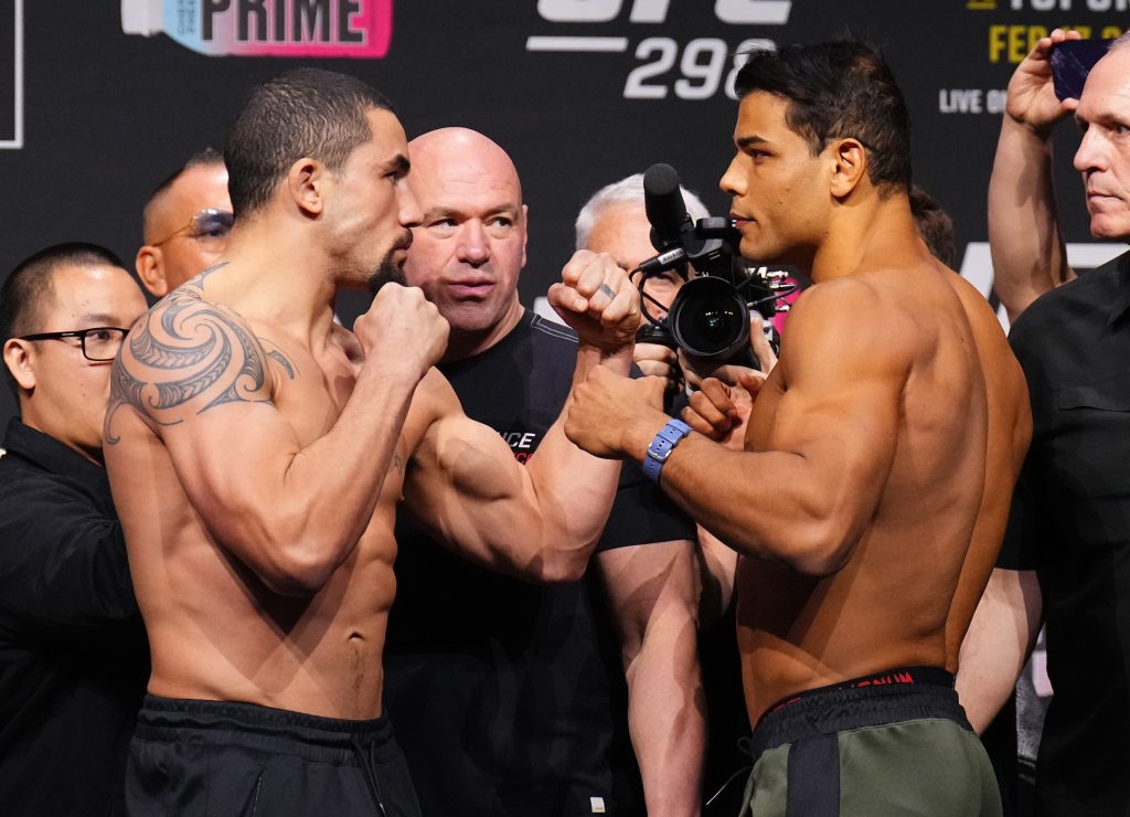 Whittaker e Borrachinha se enfrentam no UFC 298 (Foto: Chris Unger/Zuffa LLC via Getty Images)