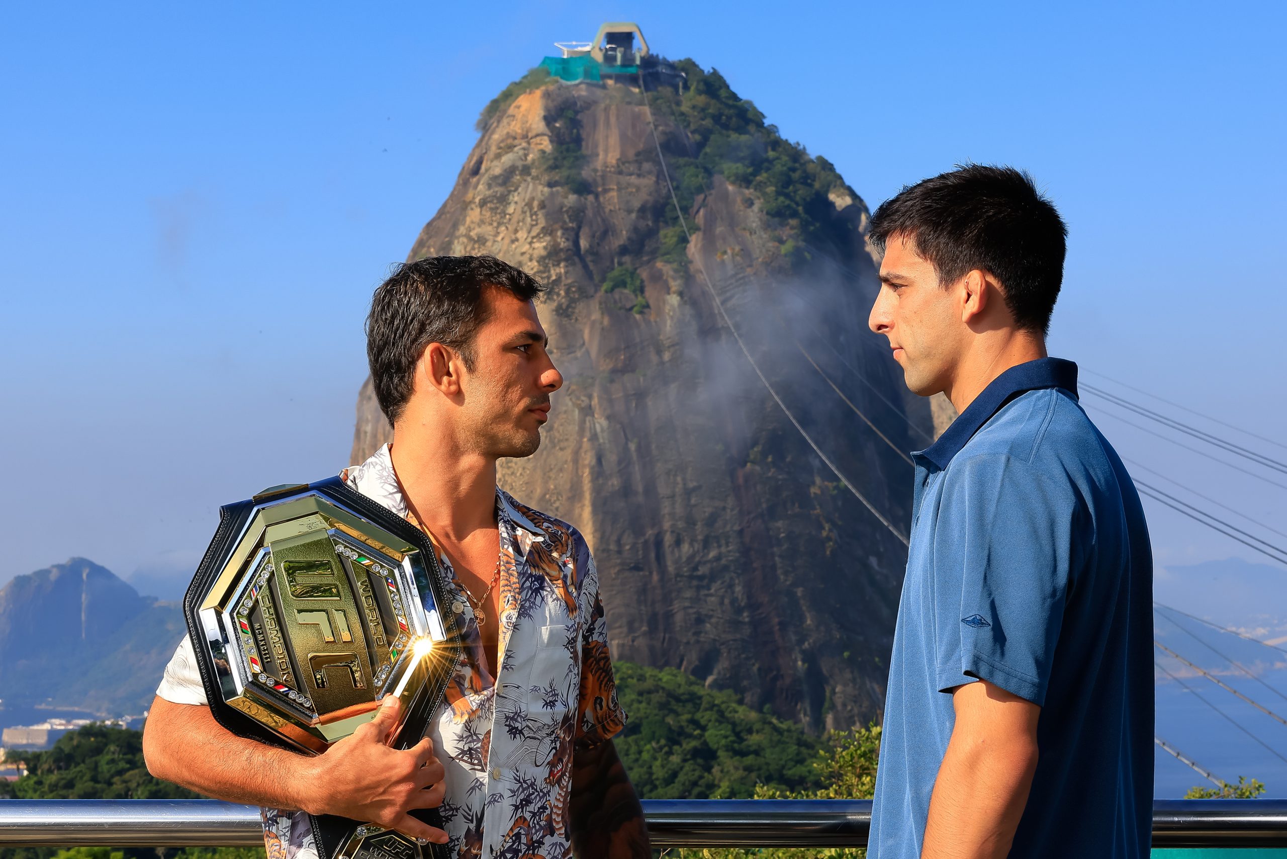 Protagonistas do UFC Rio, campeão Pantoja e Erceg fazem a primeira encarada antes da luta