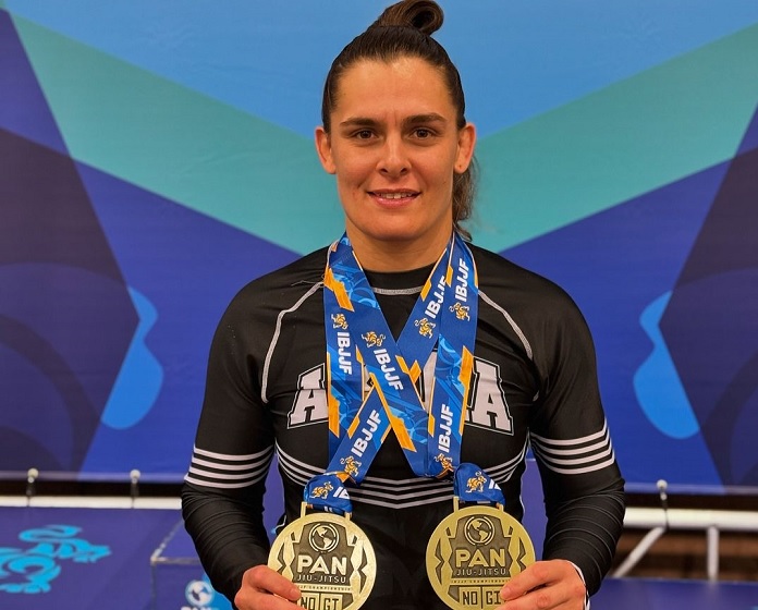 Após faturar bronze peso e absoluto no Pan No-Gi, faixa-preta Jéssika Bartoli mira Mundial No-Gi da IBJJF