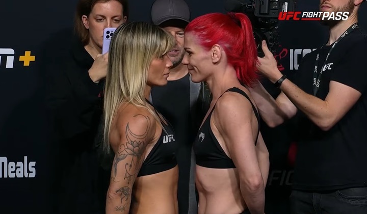 Luana Pinheiro enfrentou Gillian Robertson no card do UFC Vegas 100 (Foto: Reprodução/YouTube/UFC)