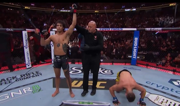 Payton Talbott superou Felipe Lima no card principal do UFC 317 (Foto: Reprodução/UFC)