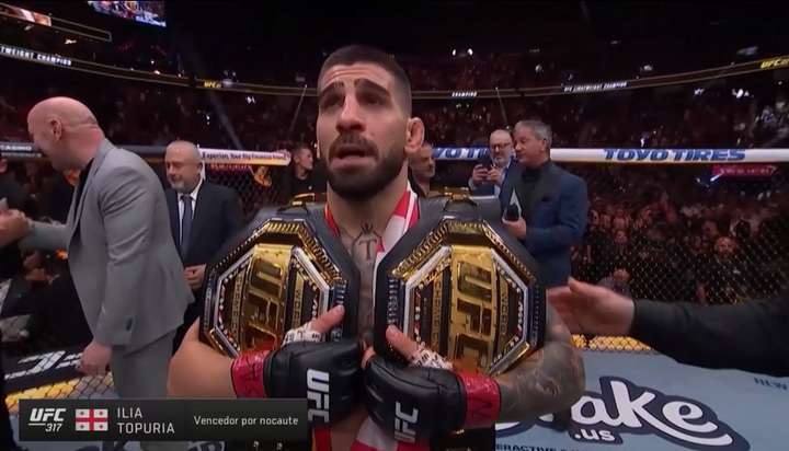 UFC 317: Topuria nocauteia Charles, se torna campeão dos leves e faz história; Pantoja mantém título